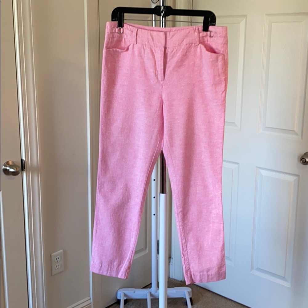 7th Avenue New York & Co Pink Linen Pants